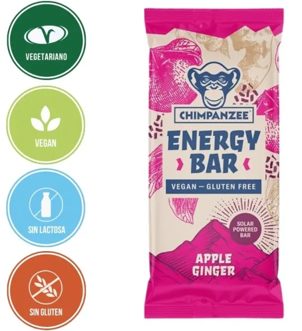 CHIMPANZEE BARRITA ENERGETICA MANZANA JENGIBRE 55g