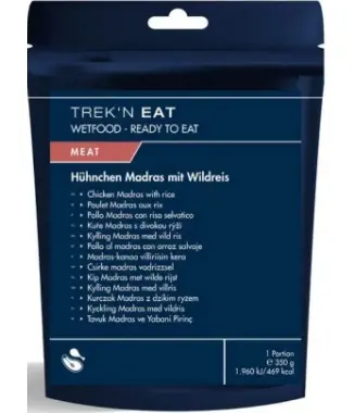 TREK'N EAT POLLASTRE MADRAS AMB ARROS 350g + BOSSA ESCALFADORA