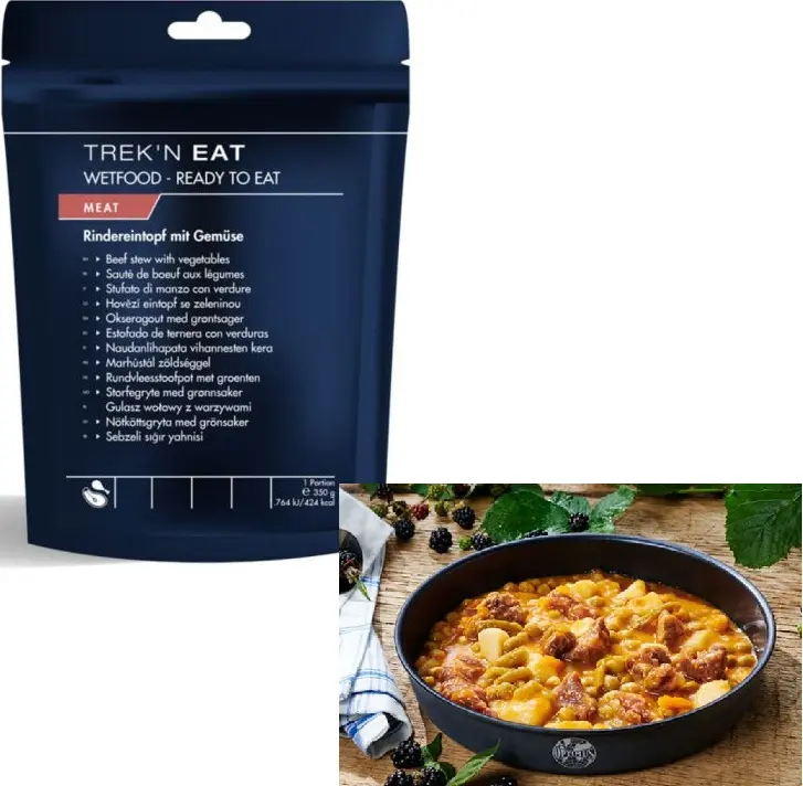 TREK'N EAT VEDELLA ESTOFADA AMB VERDURES + BOSSA ESCALFADORA 350g