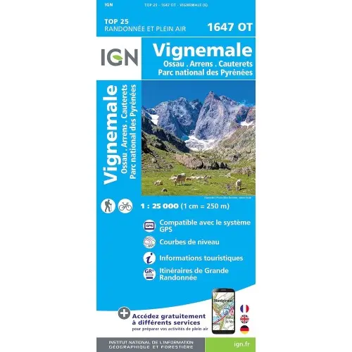 IGN MAPA VIGNEMALE OSSAU ARRENS CAUTERETS