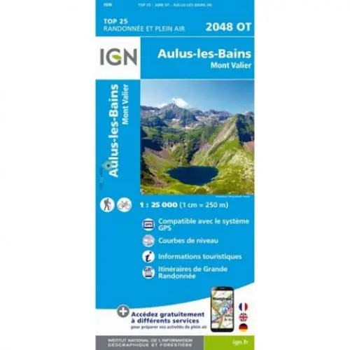 IGN MAPA AULUS LES BAINS MONT VALIER