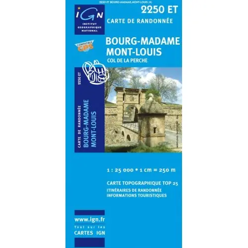 IGN MAPA BOURG MADAME MONT LOUIS COL DE LA PERCHE