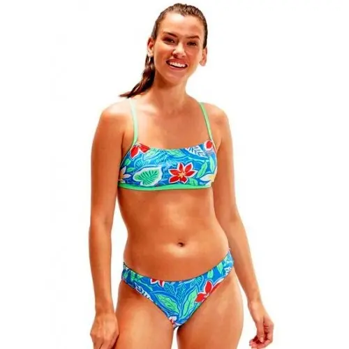 SPEEDO BIQUINI ALLOVER DIGITAL CROSSBACK CROP TOP